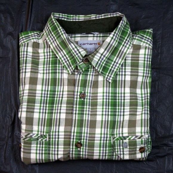 Carhartt Relaxed Fit Men's Short‎ Sleeve Button Front Shirt Size Large - Picture 4 of 5